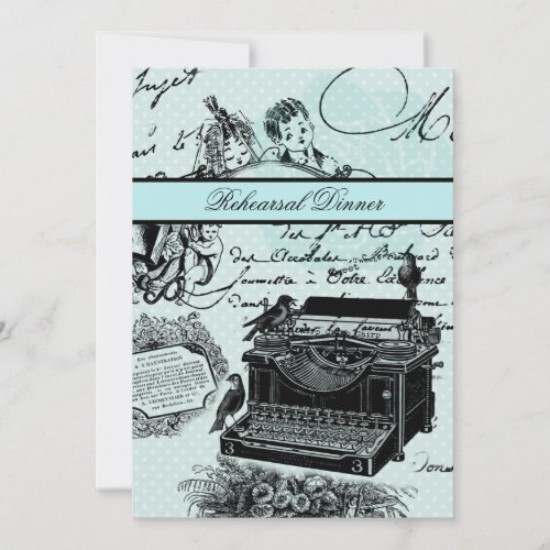 Vintage  Love Letters Rehearsal Dinner Invite
