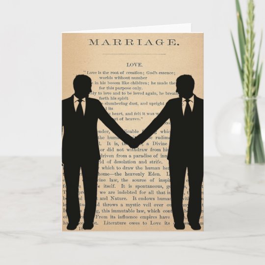 Vintage Love And Marriage Gay Wedding Longfellow Card