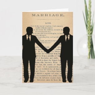 Vintage Love & Marriage Gay Wedding Longfellow Card