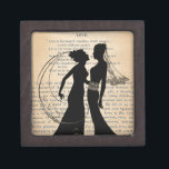 Vintage Love & Marriage Lesbian Wedding Longfellow Gift Box<br><div class="desc">Vintage Love & Marriage Longfellow poem. Simply elegant.</div>