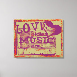 Vintage Love oldies music 4 Canvas Print