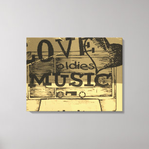 Vintage Love oldies music Canvas