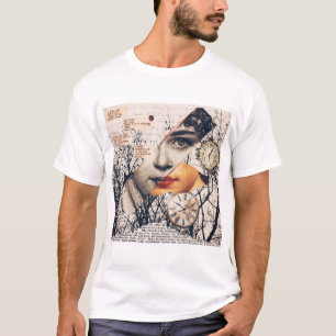 Vintage Love Poem Collage   Romantic Sepia Wall Ar T-Shirt