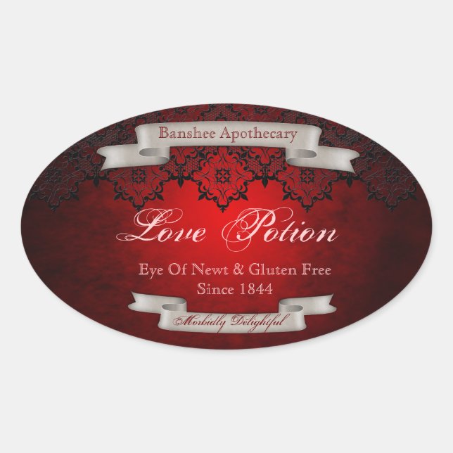 Vintage Love Potion Halloween Bottle Stickers (Front)