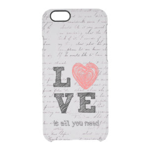 Vintage Love Quote Clear iPhone 6/6S Case