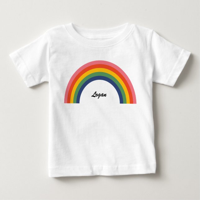 Vintage Love Rainbow Name Baby T-Shirt (Front)