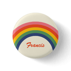 Vintage Love Rainbow Name Button