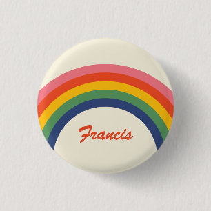 Vintage Love Rainbow Name Button