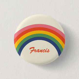 Vintage Love Rainbow Name Button