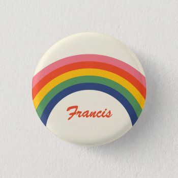 Vintage Love Rainbow Name Button by 2BirdStone at Zazzle
