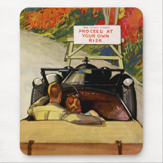 Vintage Love, Road Closed Proceed at Your Own Risk Mouse Pad