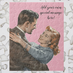 Vintage Love Romance Newlyweds Shall We Dance? Jigsaw Puzzle