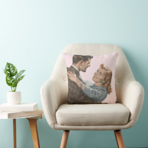 Vintage Love Romance Newlyweds Shall We Dance? Throw Pillow