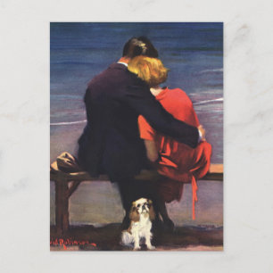 Vintage Love, Romance, Romantic, Save the Date Announcement Postcard