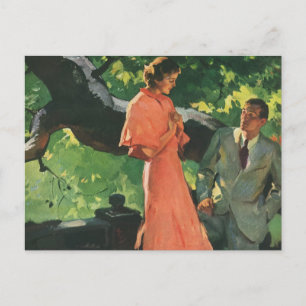 Vintage Love, Romance, Romantic, Save the Date Announcement Postcard