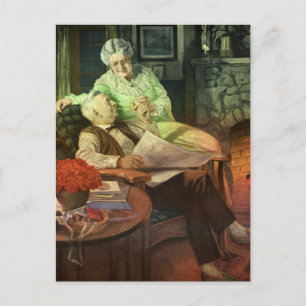 Vintage Love, Romance, Romantic, Save the Date Announcement Postcard