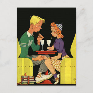 Vintage Love, Romance, Romantic, Save the Date Announcement Postcard