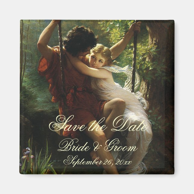 Vintage Love, Romance, Romantic, Save the Date Magnet (Front)
