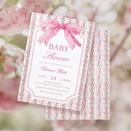 Vintage Love Shack Pink Girl baby Shower Invitation