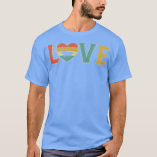 Vintage Love Shark Retro 70s 80s Heart Sea Animals T-Shirt