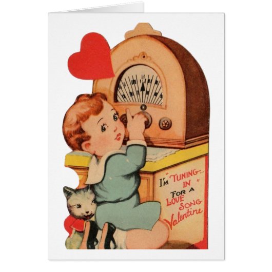 Vintage Love Song Valentine's Day Card (Front)