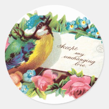 Vintage Love Stickers - Little Bird by golden_oldies at Zazzle