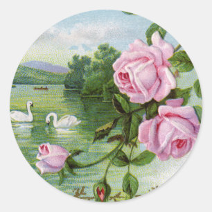 Vintage Love Stickers - Swans