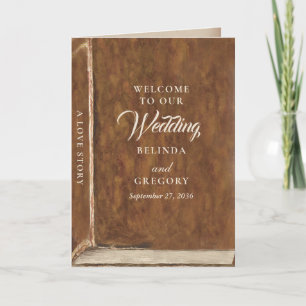 Vintage Love Story Fairytale Library Book Wedding Program