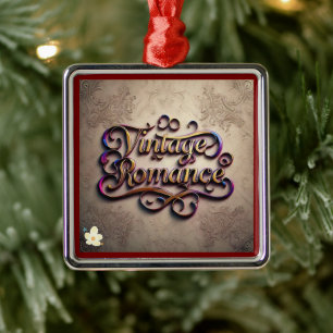 "Vintage Love Story" Metal Ornament