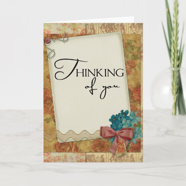 Vintage Love Thinking Of You Card (Front)