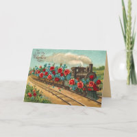 Vintage Love Train Valentine's Day Card