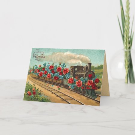 Vintage Love Train Valentine's Day Card
