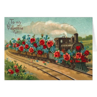 Vintage Love Train Valentine's Day Card