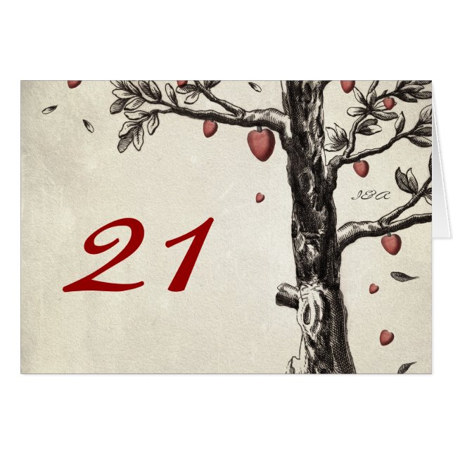 Vintage Love Tree - wedding Cards (Front Horizontal)