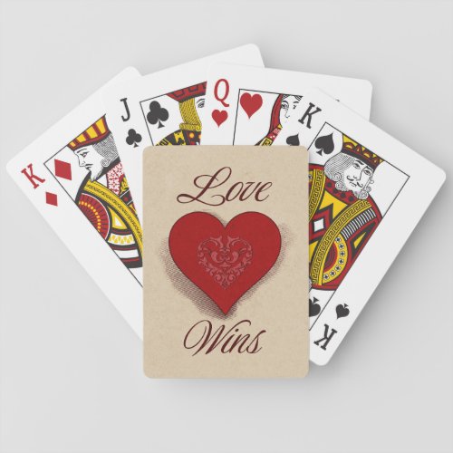 Vintage Love Wins  Playing Cards