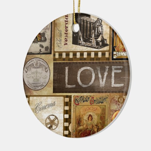 Vintage Love Woman Cinema Christmas Ornament