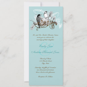 Vintage Love Woodpecker Birds Wedding Invitation