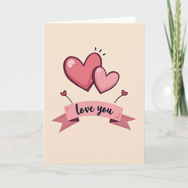Vintage Love You Card (Front)