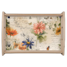 Vintage Loveletter Flowers Antique Butterflies