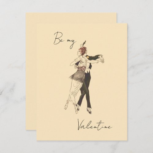 Vintage Lovers Dancing Valentines Day Card 