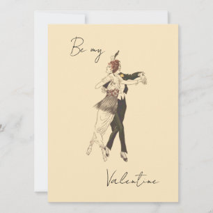 Vintage Lovers Dancing Valentine's Day Card