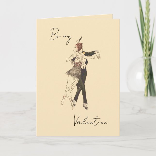 Vintage Lovers Dancing Valentine's Day Card  (Front)