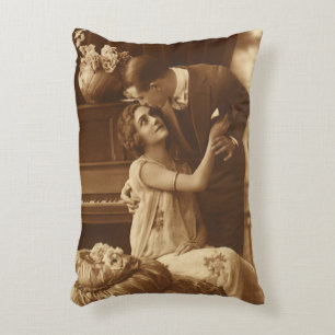 Vintage Lovers, Love Romance Romantic Music Accent Pillow