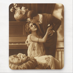 Vintage Lovers, Love Romance Romantic Music Mouse Pad