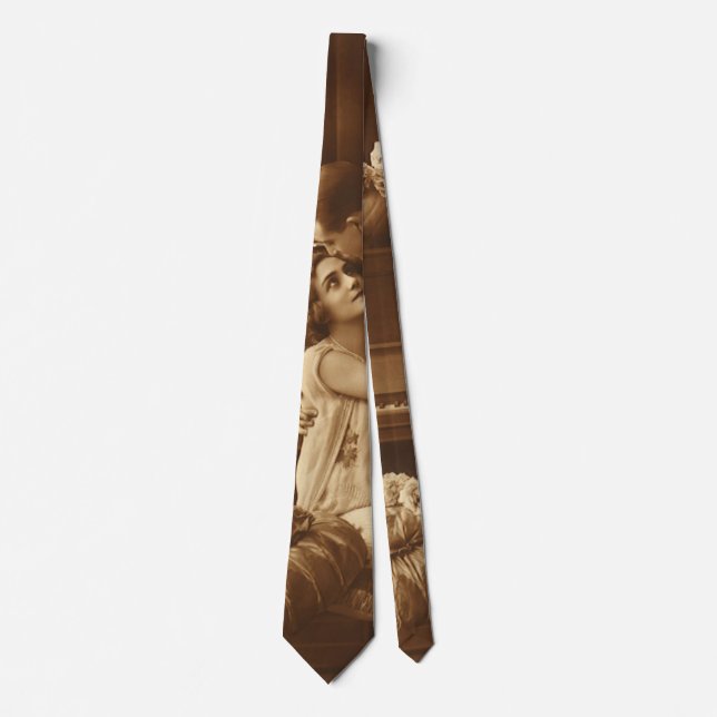 Vintage Lovers, Love Romance Romantic Music Neck Tie (Front)