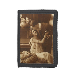 Vintage Lovers,  Love Romance Romantic Music Trifold Wallet