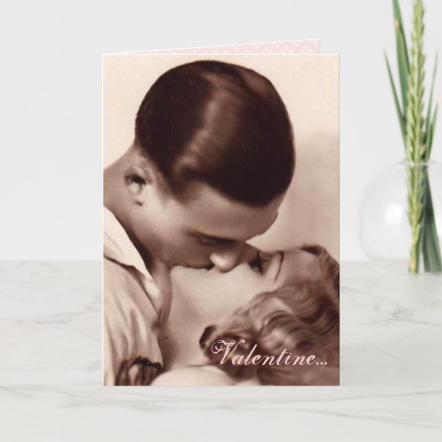Vintage Lover's Valentine Holiday Card (Front)