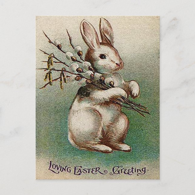 Vintage Loving Easter Greeting Holiday Postcard (Front)