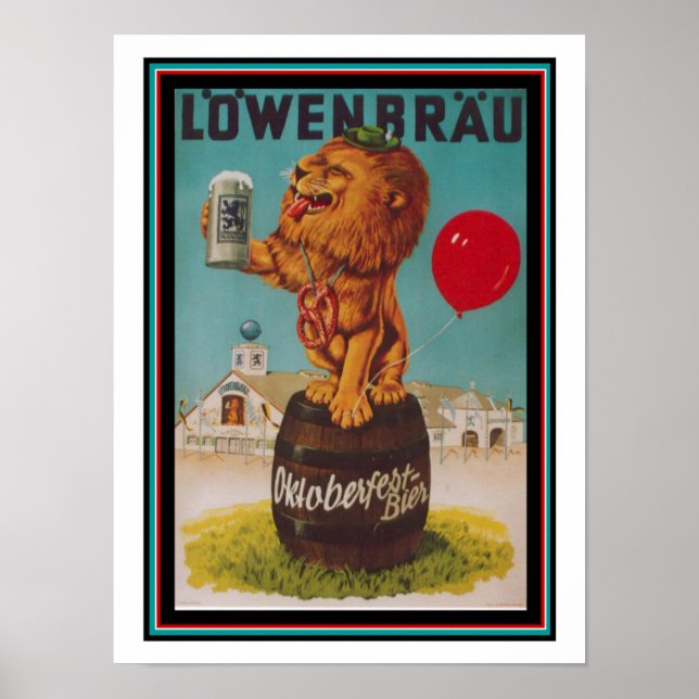 Vintage Lowenbrau Poster 12 x 16 (Front)
