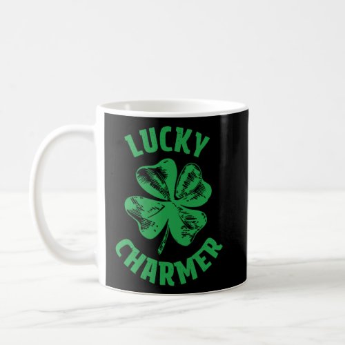 Vintage LUCKY CHARMER Shamrock  Saint St Patrick s Coffee Mug